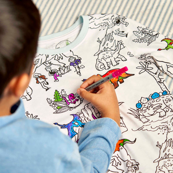 color your own pajamas - dinosaur