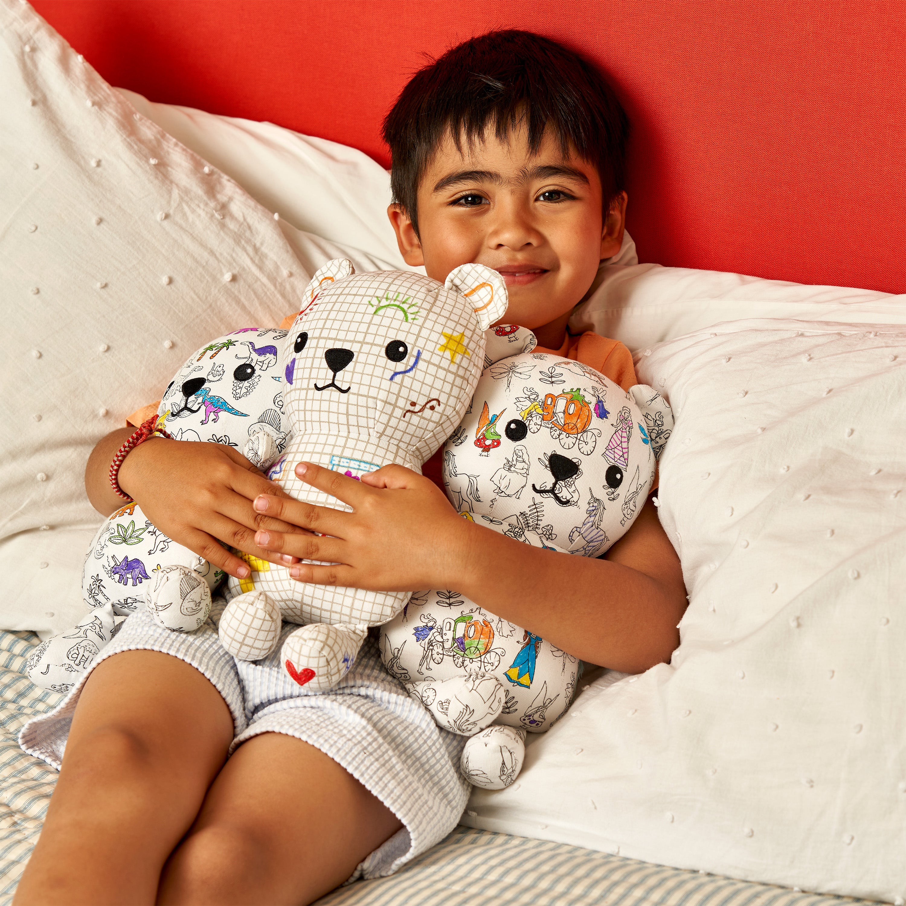boy hugging 3 colour in artie bears