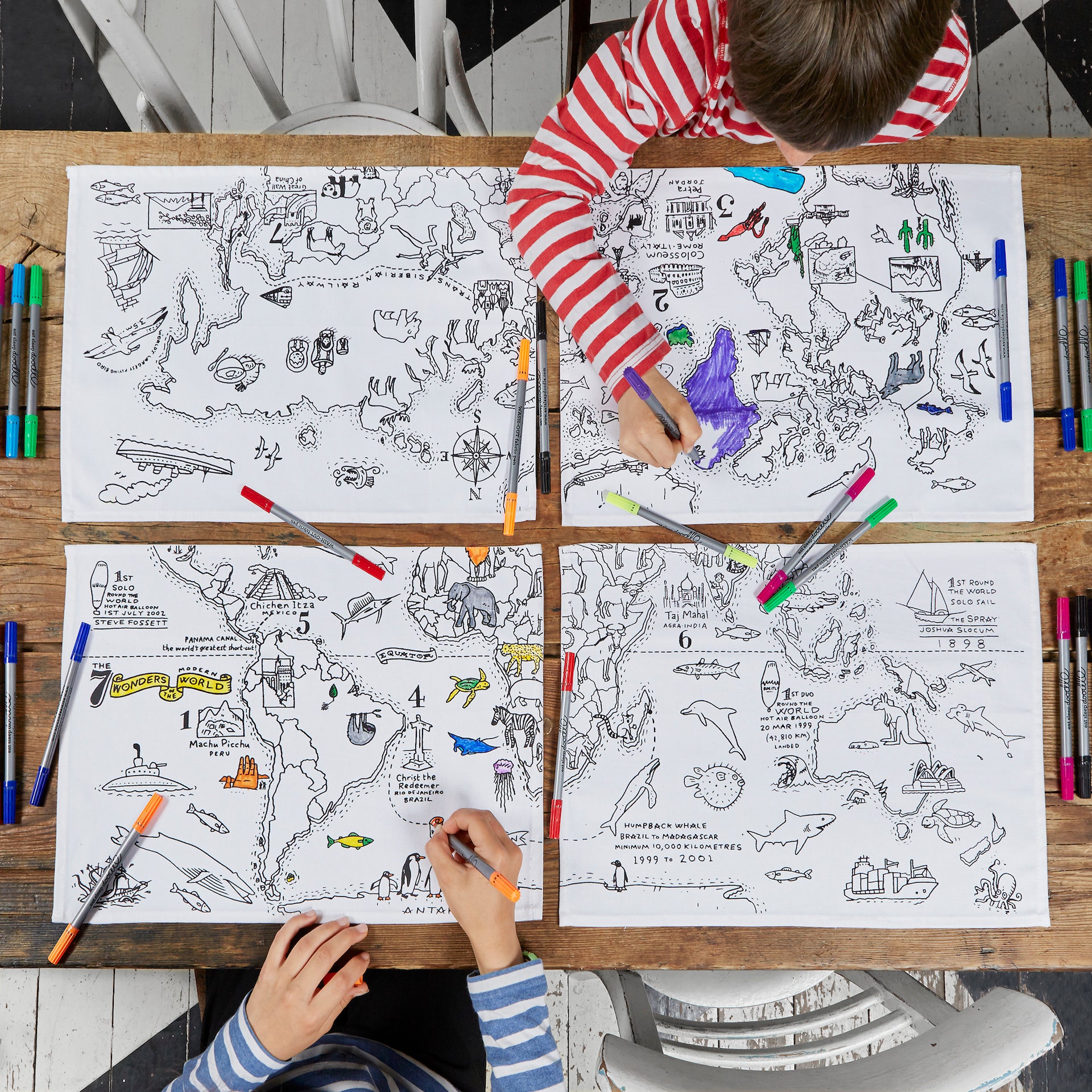 cool placemats to colour in and learn about the world map
