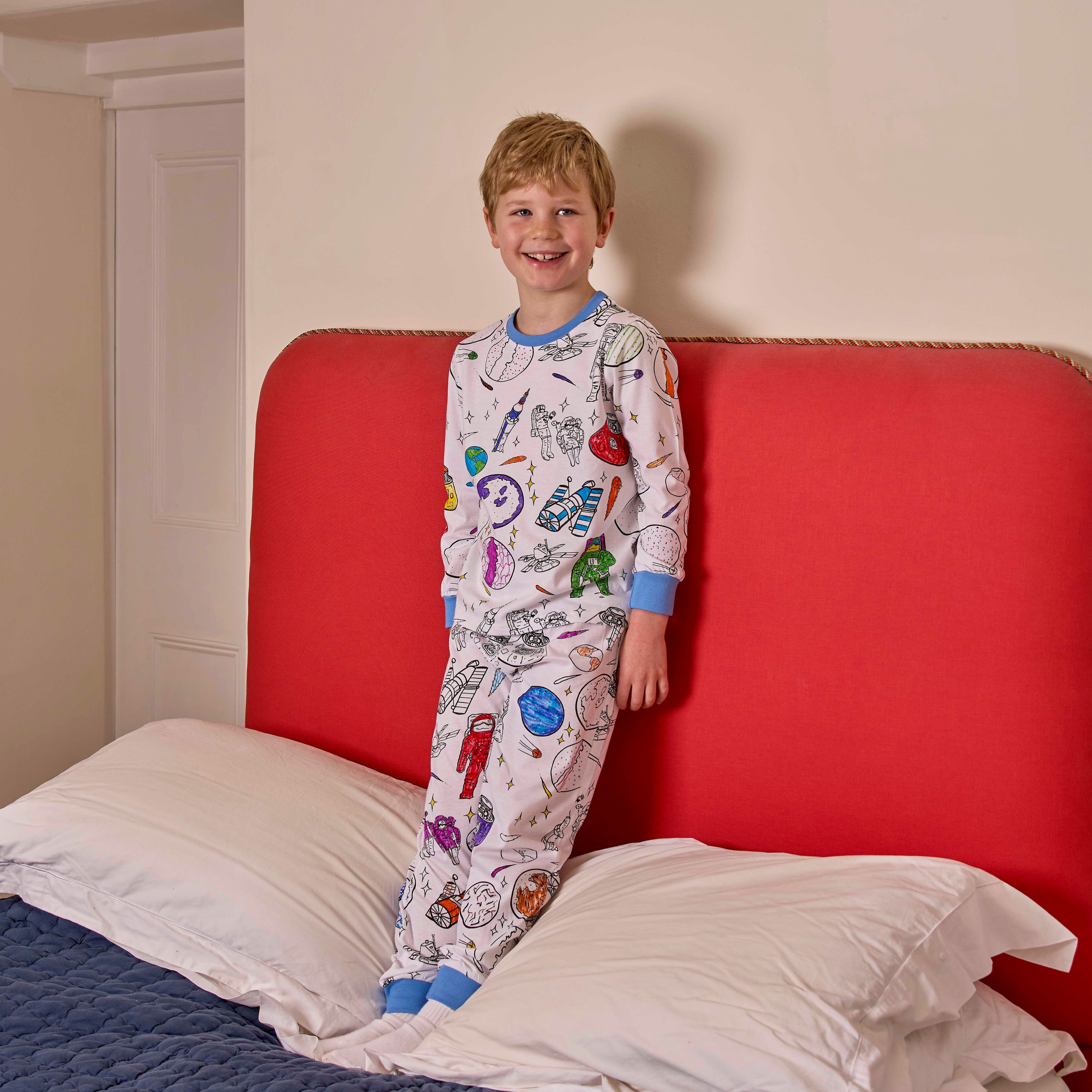 Color In Pajamas For Kids | Space Pajamas – eatsleepdoodle