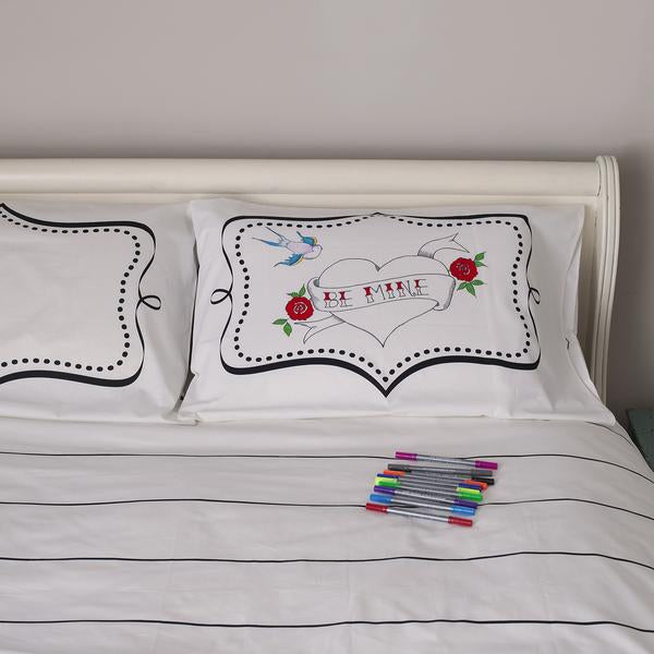 doodle notebook pillowcase