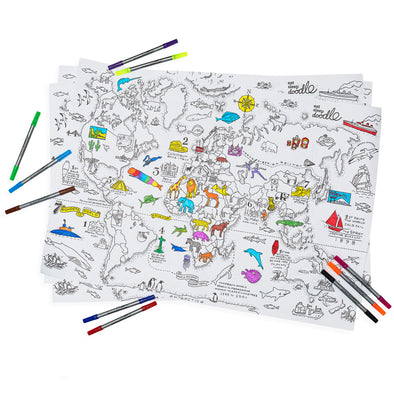 Lot de 10 feutres lavables  Eat Sleep Doodle – La Compagnie des Cartes -  Le voyage et la randonnée
