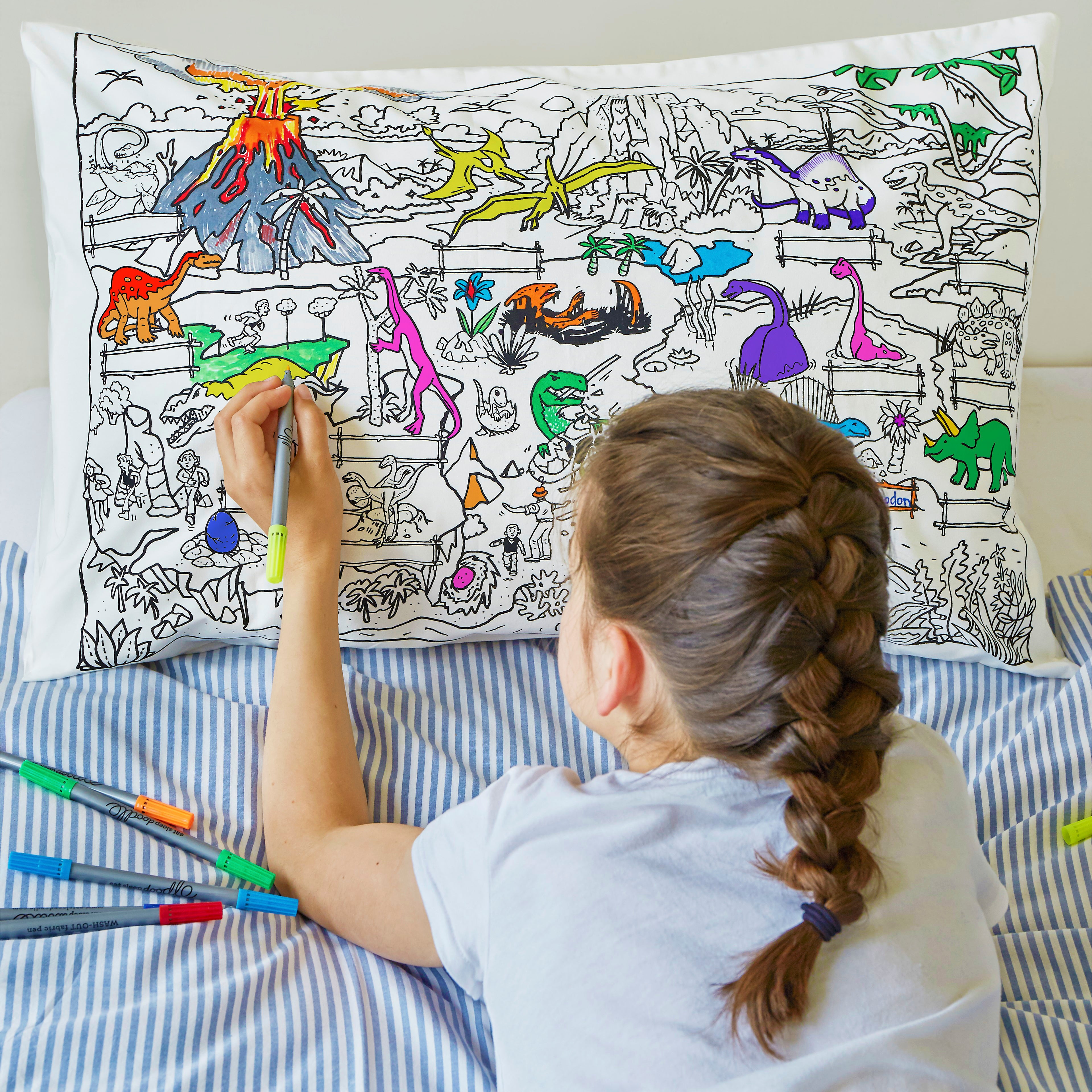 colour in pillowcase for kids dinosaurs useful gifts for kids montessori christmas 